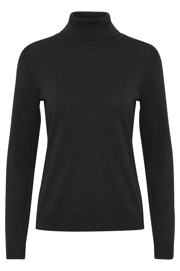 FRANSA BLACK BLUME LIGHT KNIT TURTLENECK