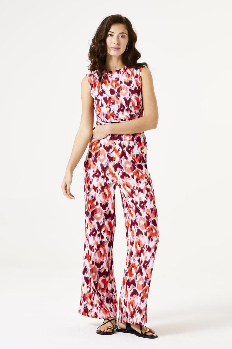 GARCIA PRINTED SINGLET IN TANGERINE RED