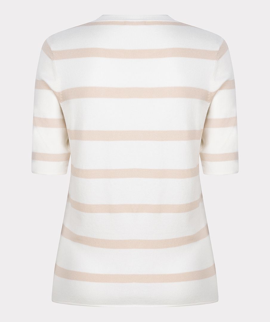 ESQUALO DARK SAND STRIPED SWEATER