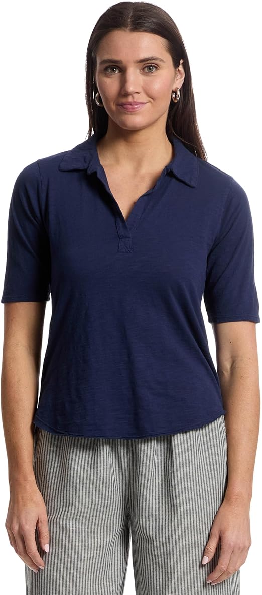 MODODOC HALF SLEEVE EASY POLO TEE IN VIBRANT NAVY