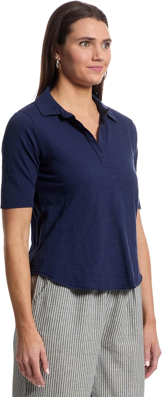 MODODOC HALF SLEEVE EASY POLO TEE IN VIBRANT NAVY