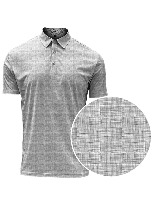 POINT ZERO MENS KNIT FLEX FOUR WAY JERSEY ALL OVER PRINT IN WHITE