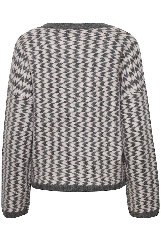 ICHI BIZZI HEATHER ROSE MELANGE KNITTED PULLOVER