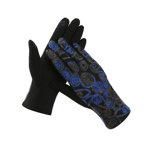 D&W BLACK & BLUE TOUCH SCREEN GLOVES
