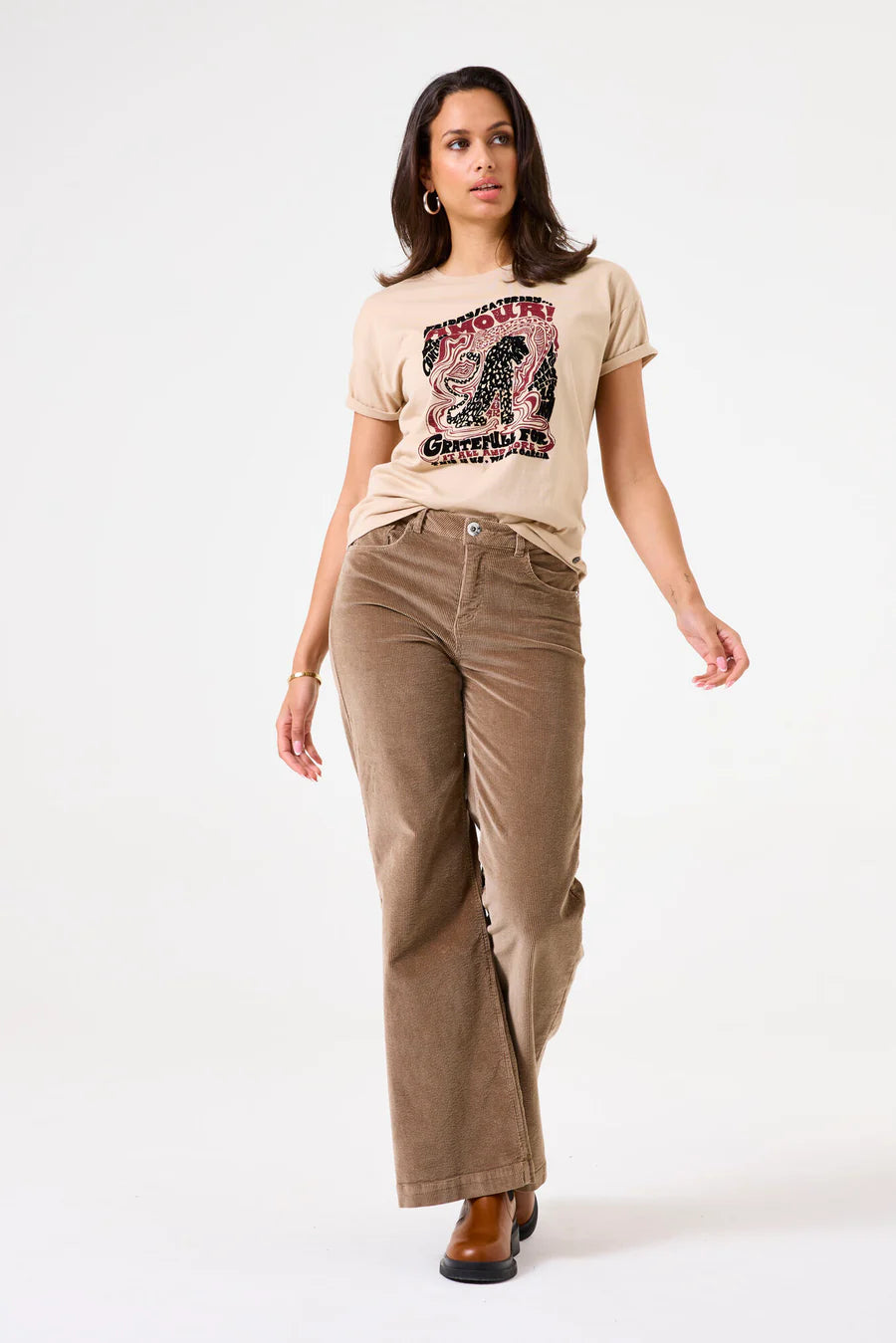 GARCIA AMOUR LARGE PRINT TSHIRT IN WHITECAP