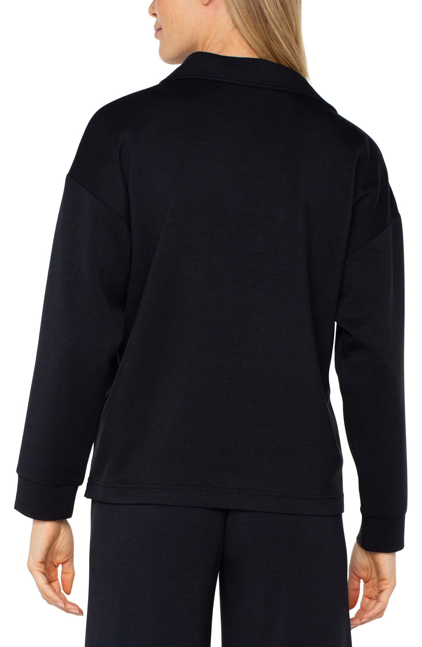 LIVERPOOL V-NECK BLACK POPOVER WITH COLLAR