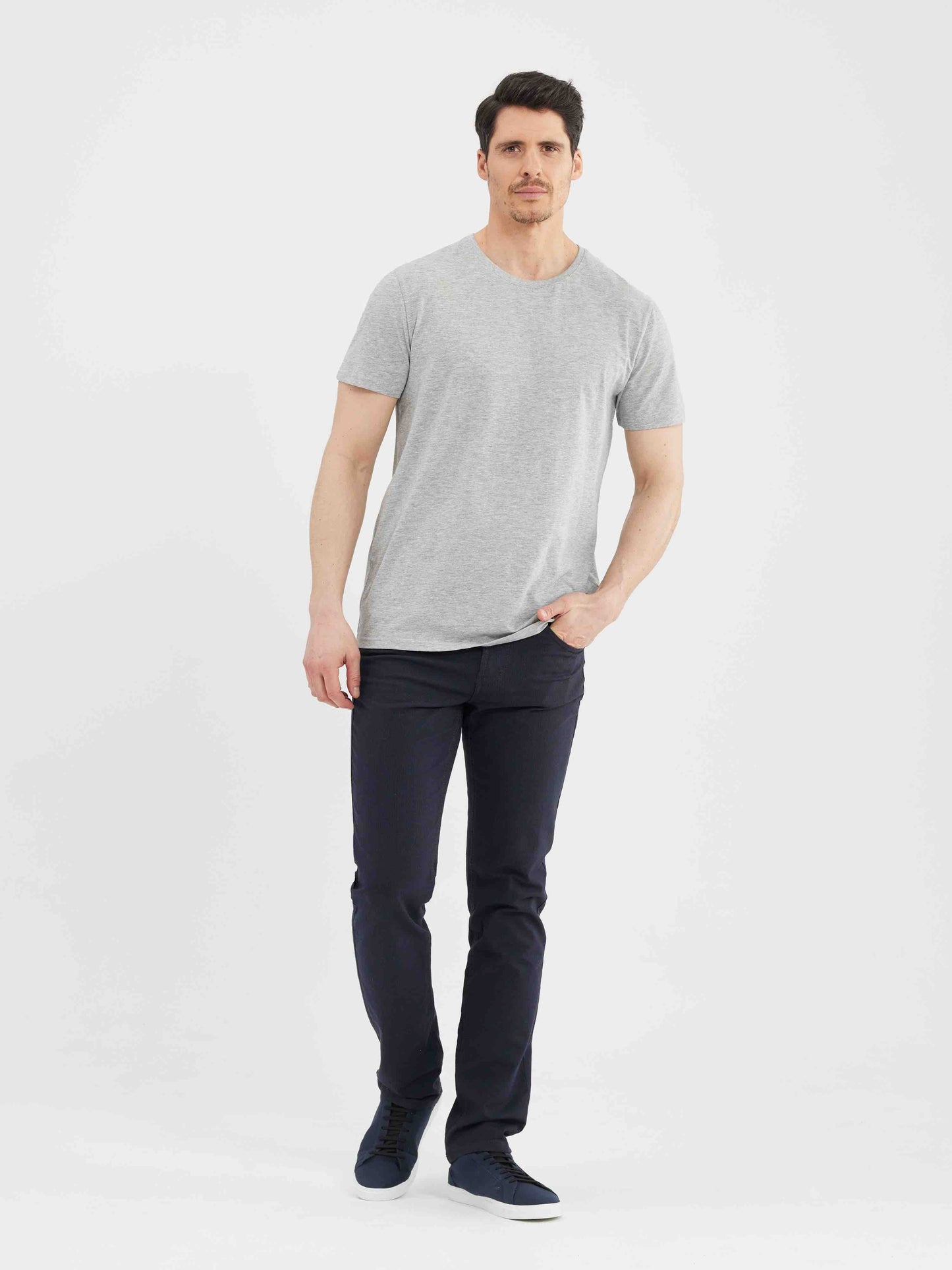 LOIS MEN'S MATT CREW NECK T-SHIRT IN GREY MIX