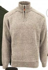 POINT ZERO MEN'S STONE MOCK ZIP CHENILSWEATER