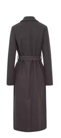 ICHI JANNET MID LENGTH OVERCOAT IN FORGED IRON