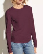 POINT ZERO WOMEN'S MERLOT LONG SLEEVE T-SHIRT