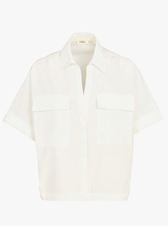 THE KORNER V NECK CAPRI OVERSIZED SHIRT IN WHITE