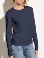 POINT ZERO WOMEN'S NAVY LONG SLEEVE T-SHIRT