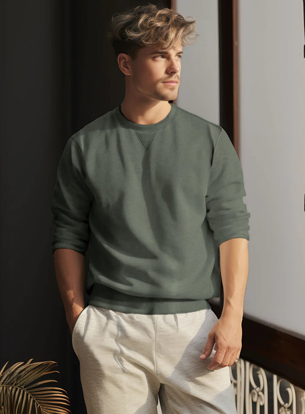 POINT ZERO MILITARY FRENCH TERRY CREW NECK
