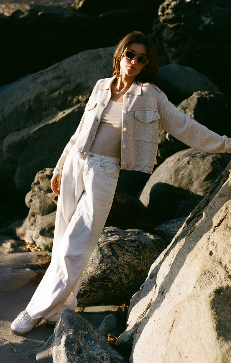 Z SUPPLY CIELO KNIT JACKET IN PARCHMENT