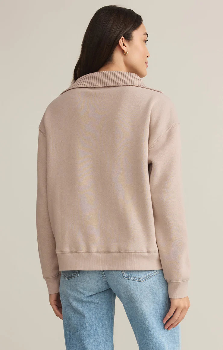 Z SUPPLY SONATA FLEECE SWEATSHIRT IN PARCHMENT