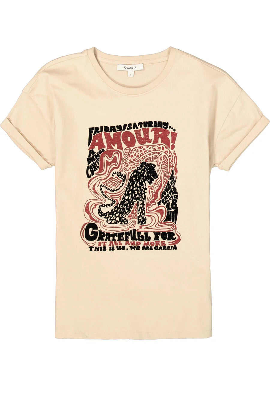 GARCIA AMOUR LARGE PRINT TSHIRT IN WHITECAP