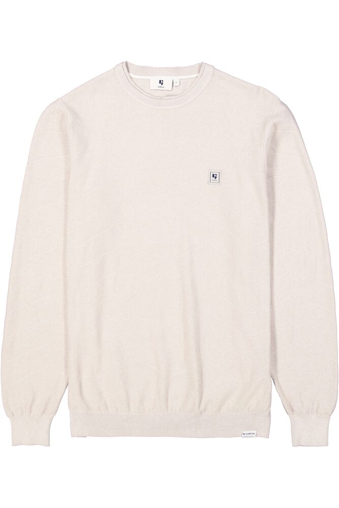 GARCIA MENS CREW NECK SWEATER IN BEIGE
