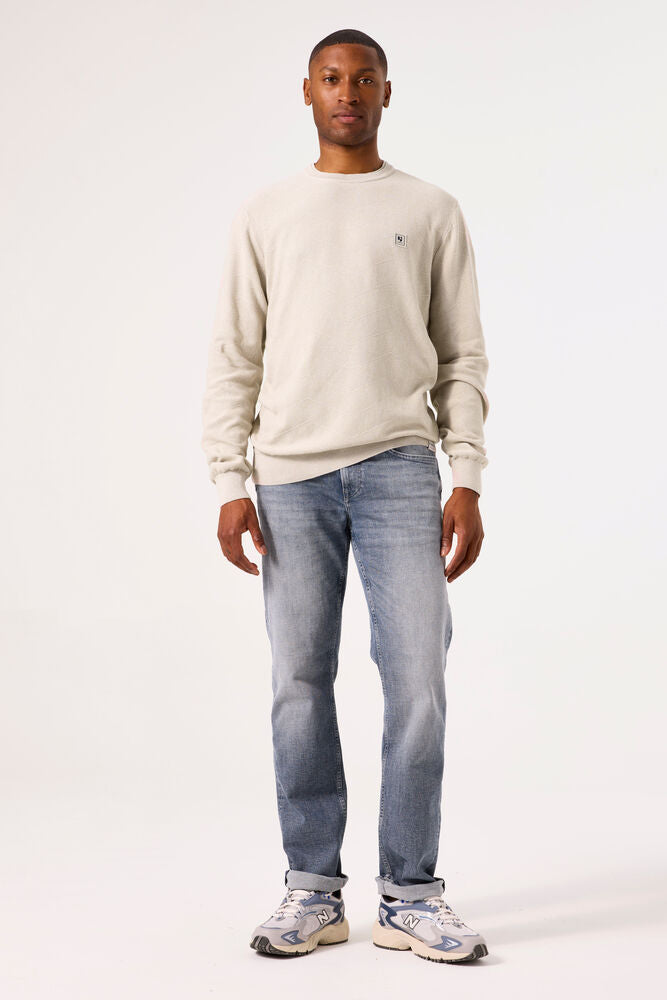 GARCIA MENS CREW NECK SWEATER IN BEIGE