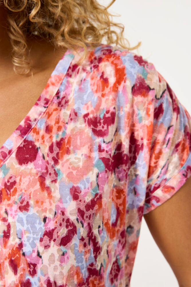 GARCIA PRINTED T-SHIRT IN TANGERINE RED