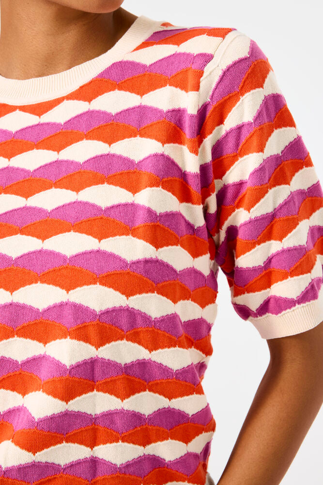 GARCIA PRINTED PULLOVER IN CREAM COLOURED MIX