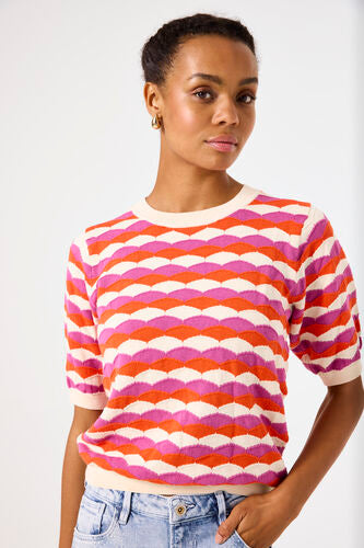 GARCIA PRINTED PULLOVER IN CREAM COLOURED MIX