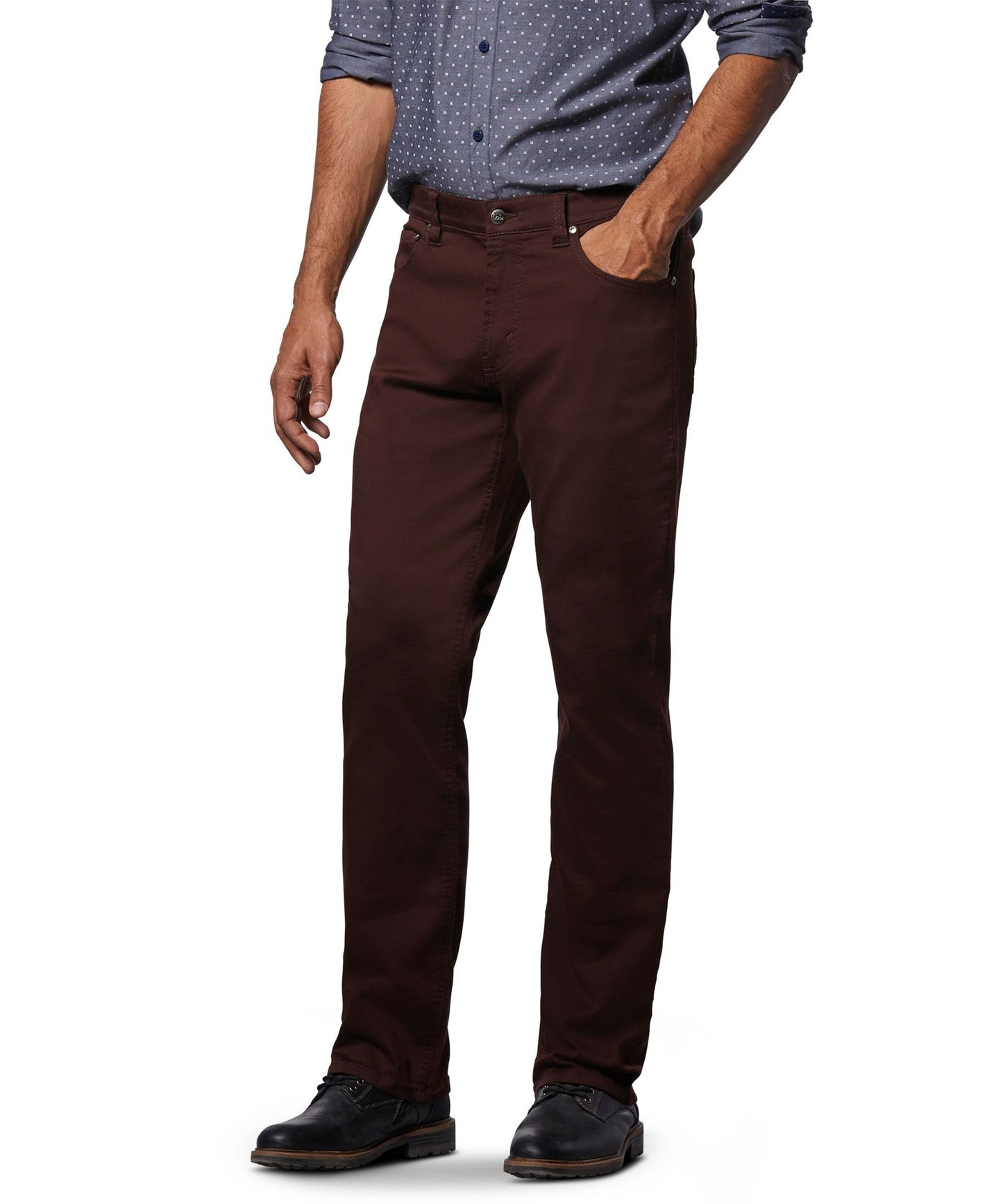 LOIS MEN'S BRAD SLIM 5 POCKET PANT IN PLUM
