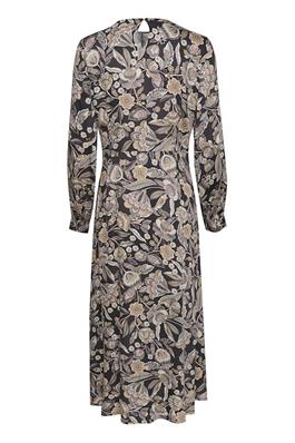 CULTURE BLACK FLOWER FOIL DITTEMARIE LONG DRESS