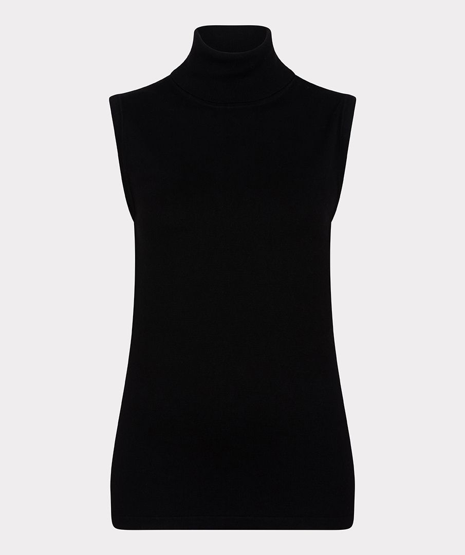 ESQUALO SLEEVELESS KNIT IN BLACK
