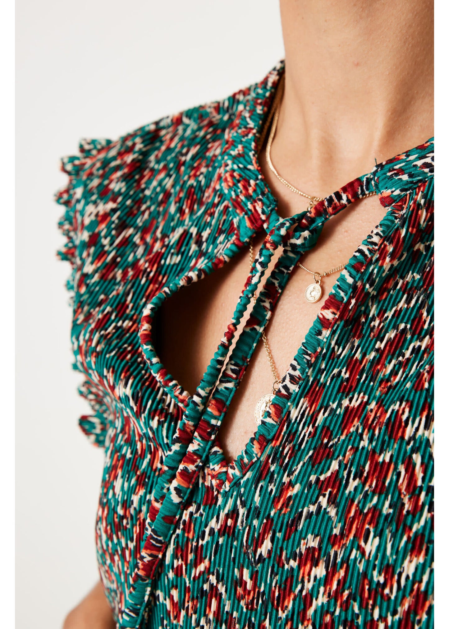 GARCIA PRINT TOP IN GREEN COMBO