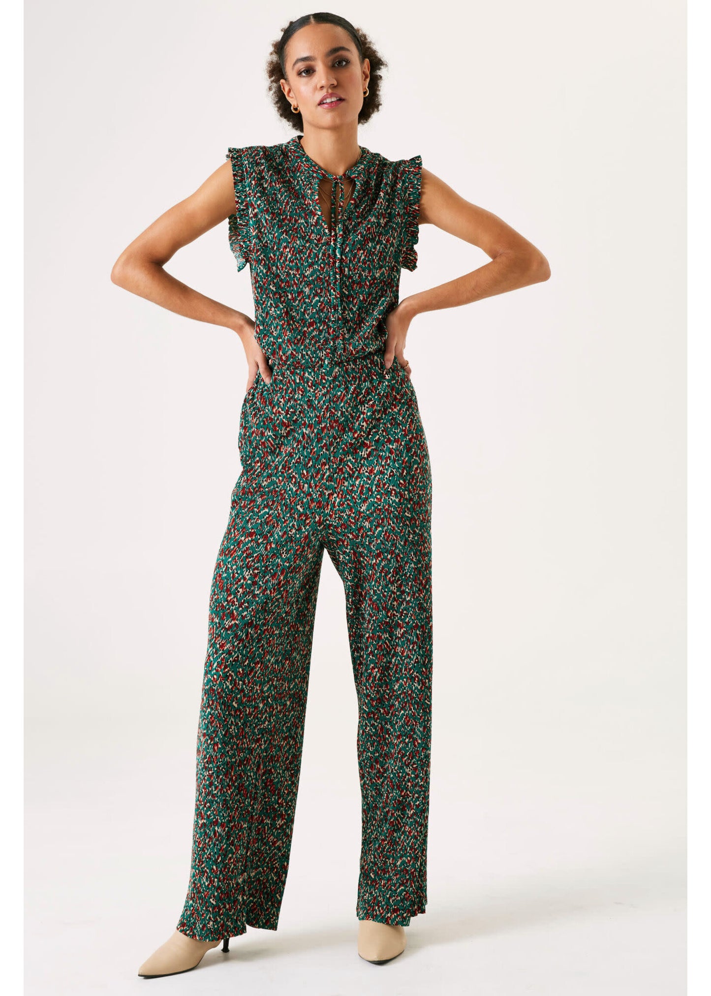 GARCIA PRINT TOP IN GREEN COMBO