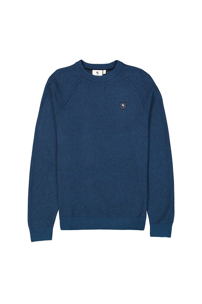 GARCIA MEN'S PULLOVER SWEATER IN FOSSIL BLUE