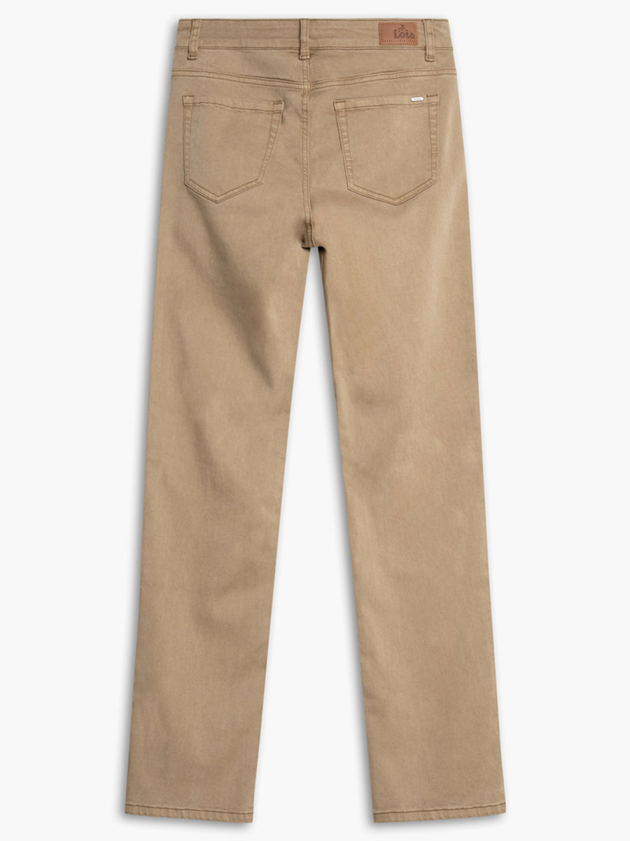 LOIS GEORGIA MID HIGH WAIST STRAIGHT JEANS IN TOASTED ALMOND