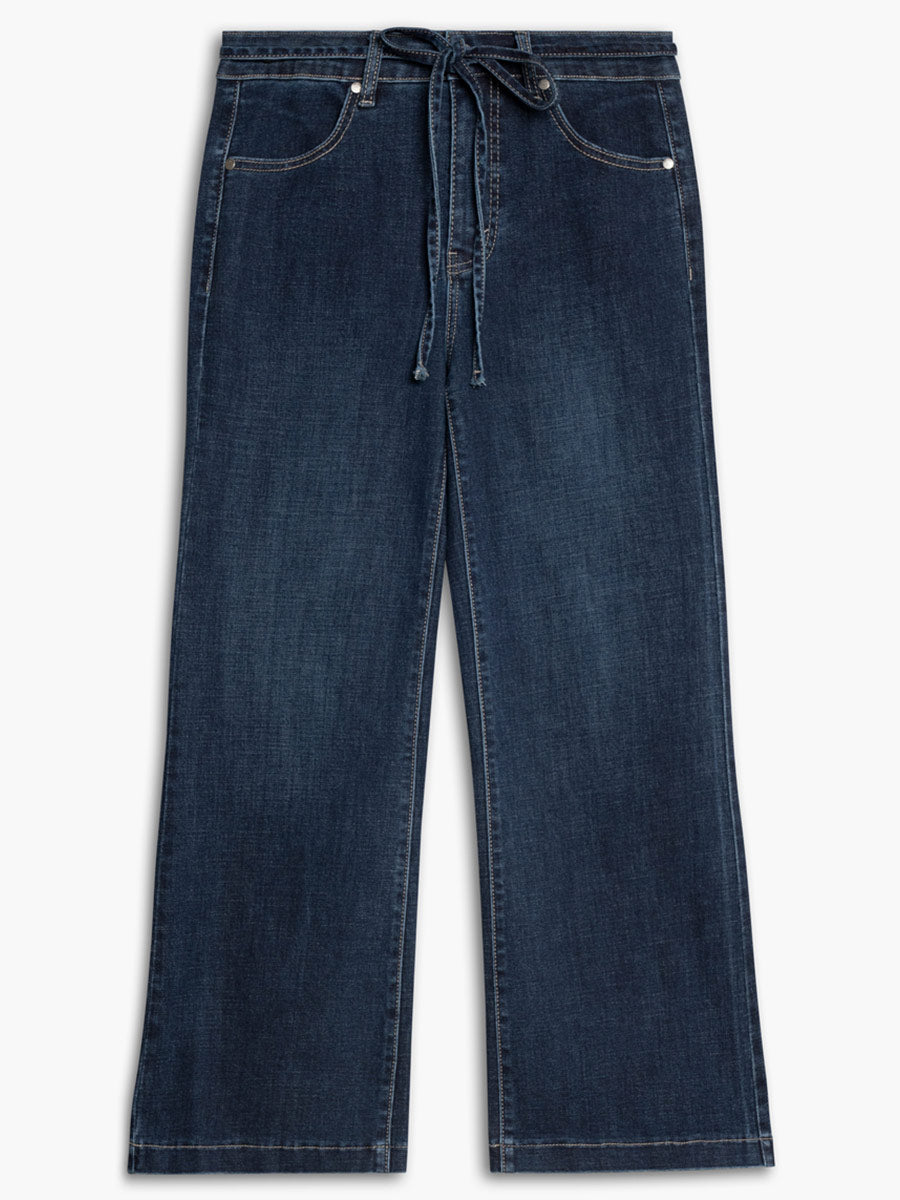 LOIS ROBBIE HIGH WAIST FLARE LEG ANKLE DARKSTONE JEANS