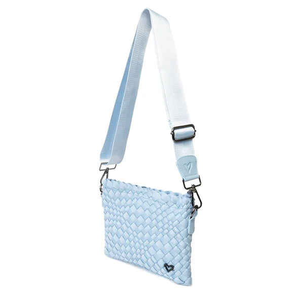 PRENELOVE CHARLOTTE WOVEN CROSSBODY IN SKY BLUE