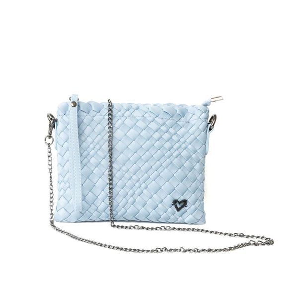 PRENELOVE CHARLOTTE WOVEN CROSSBODY IN SKY BLUE