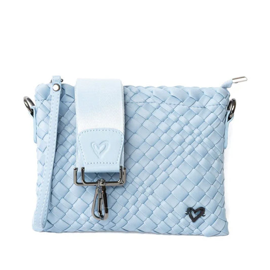 PRENELOVE CHARLOTTE WOVEN CROSSBODY IN SKY BLUE