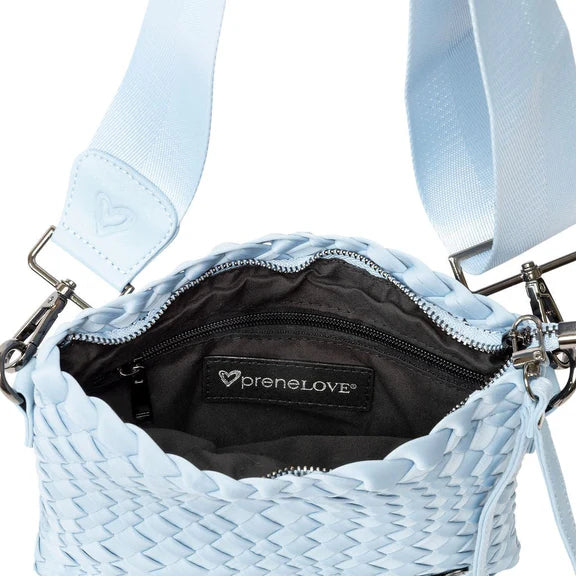 PRENELOVE CHARLOTTE WOVEN CROSSBODY IN SKY BLUE