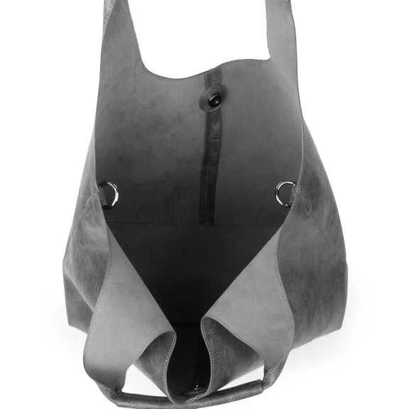 PRENELOVE KIPLING VEGAN LEATHER TOTE IN GREY