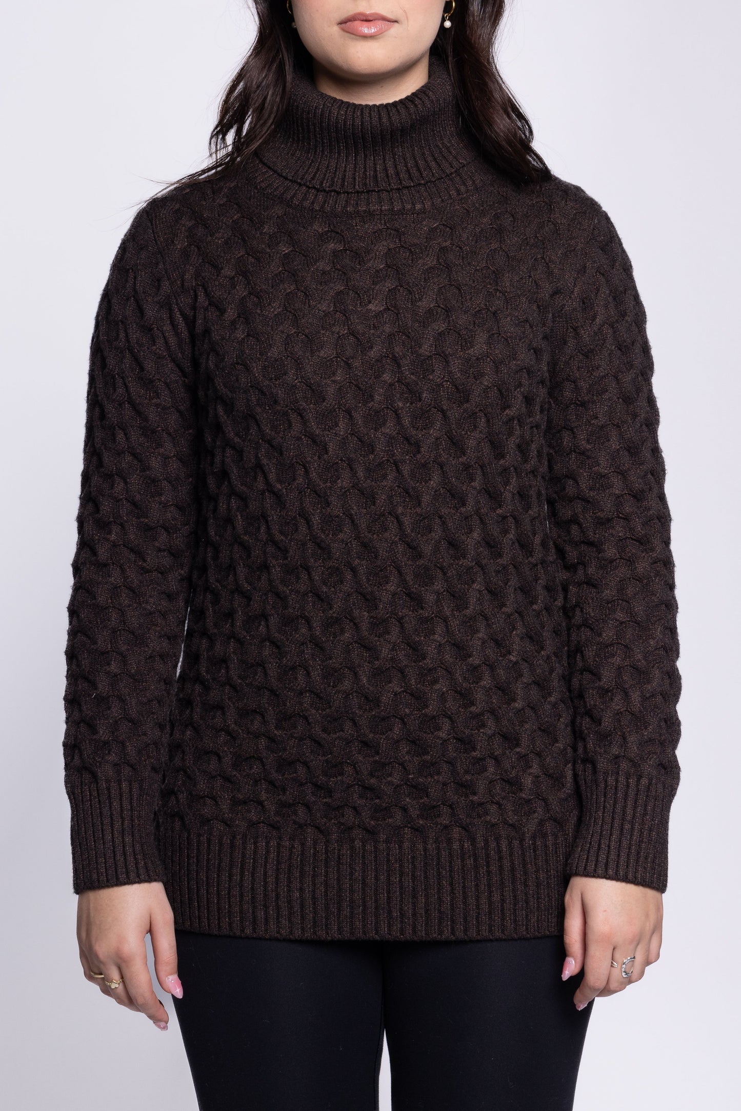 CARRELI KNIT TURTLENECK SWEATER BROWN COOPER
