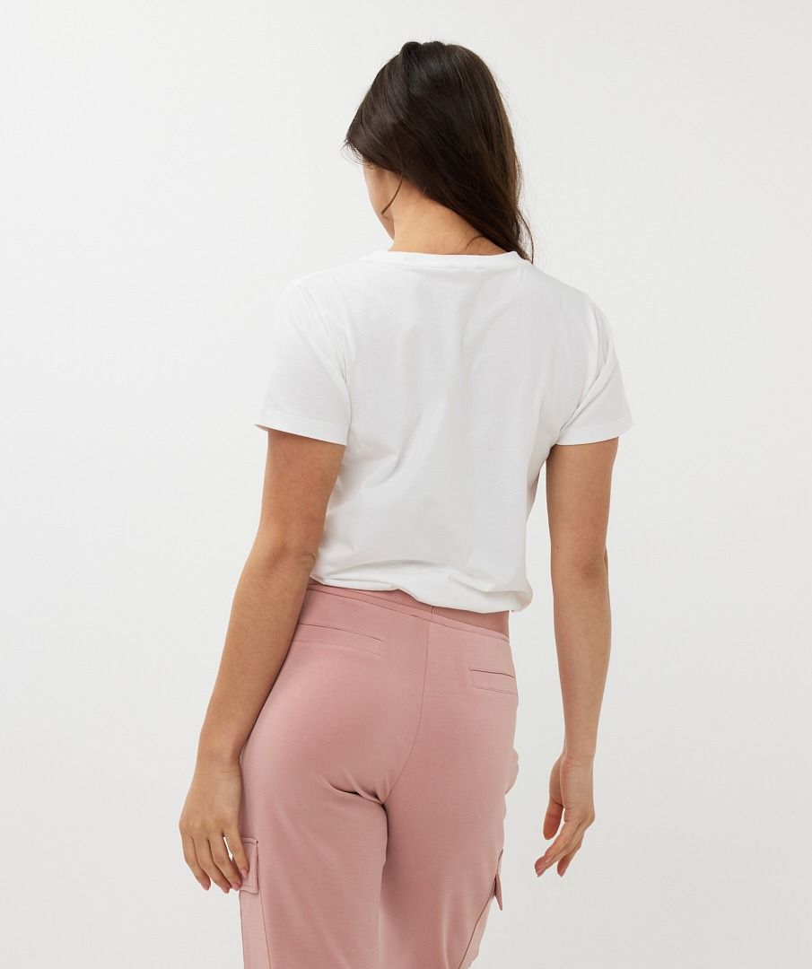 ESQUALO PATCHED PRINT AMOUR T-SHIRT IN OFF WHITE