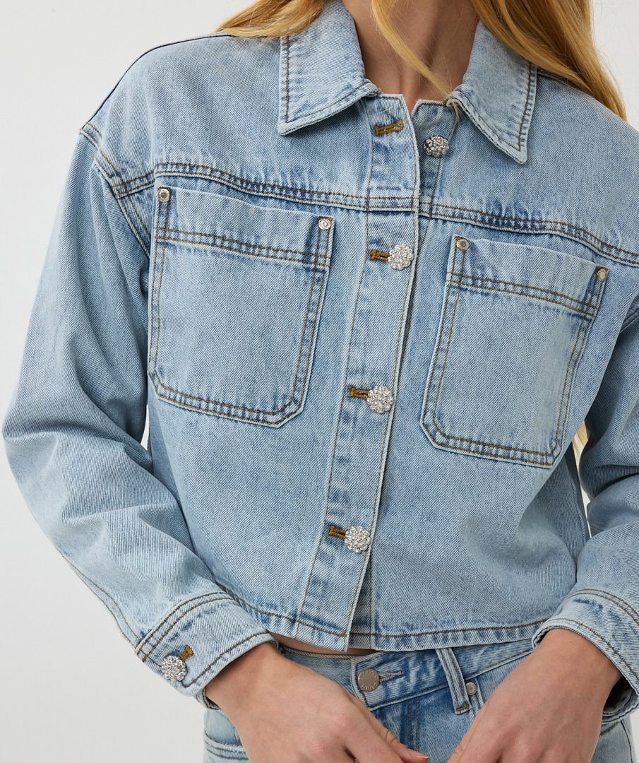 ESQUALO SHORT OVERSIZED DENIM JACKET