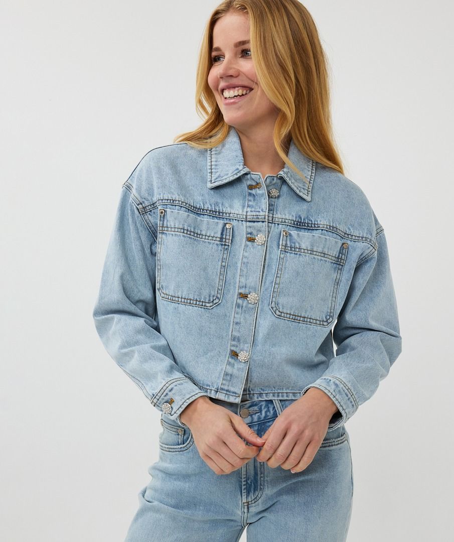 ESQUALO SHORT OVERSIZED DENIM JACKET
