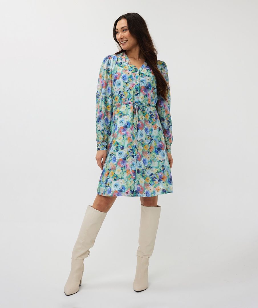 ESQUALO DRESS MIDI IN UTOPIA FLOWER PRINT