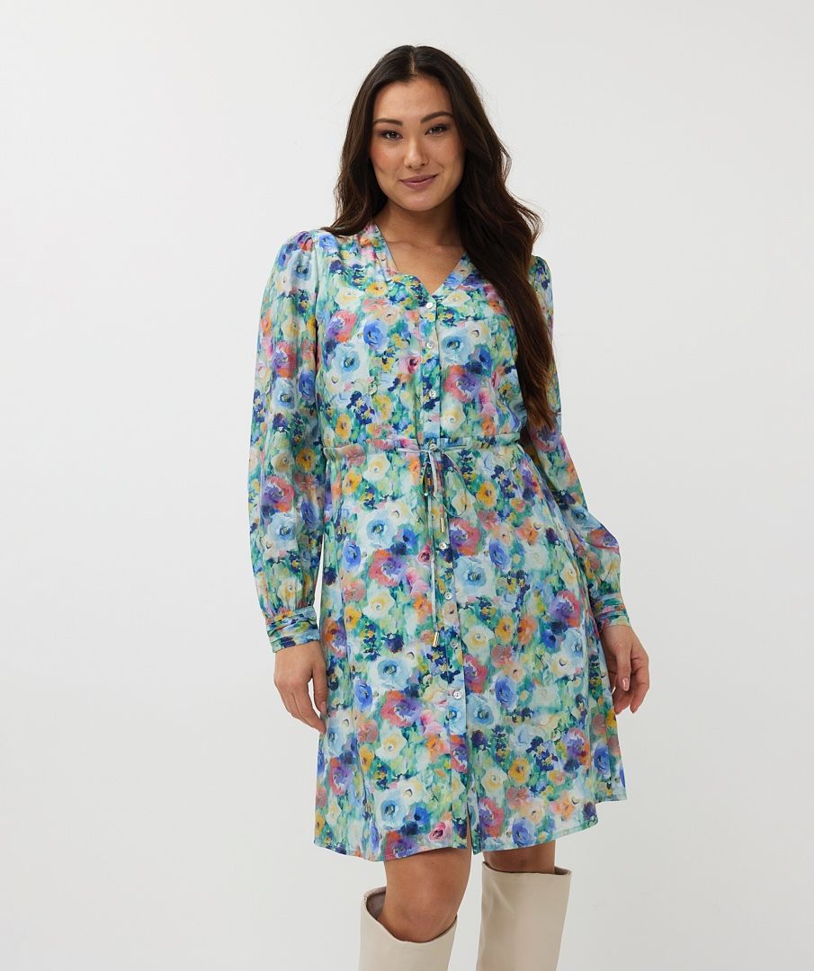 ESQUALO DRESS MIDI IN UTOPIA FLOWER PRINT