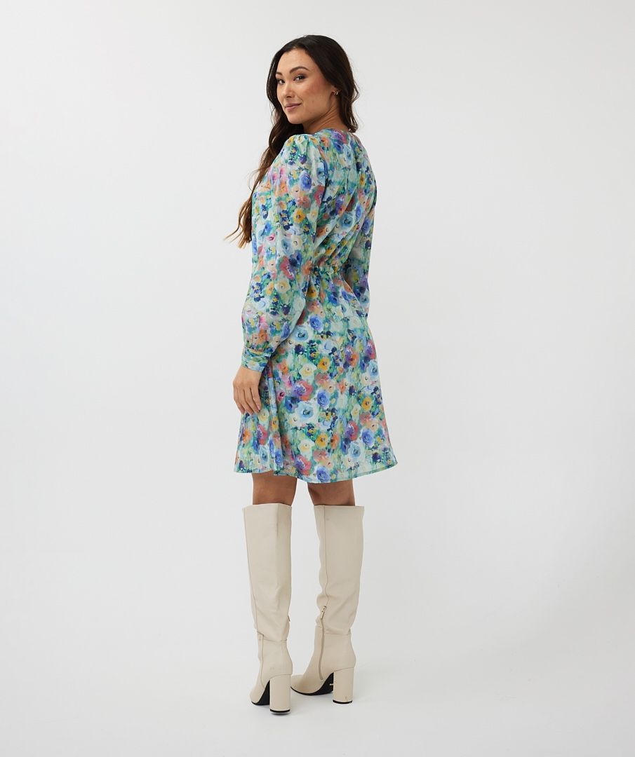 ESQUALO DRESS MIDI IN UTOPIA FLOWER PRINT
