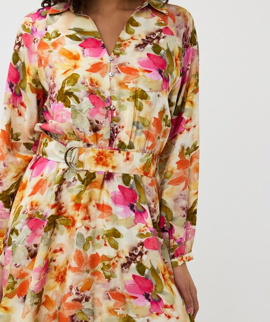 ESQUALO DRESS RAGLAN IN FLORAL GARDEN PRINT