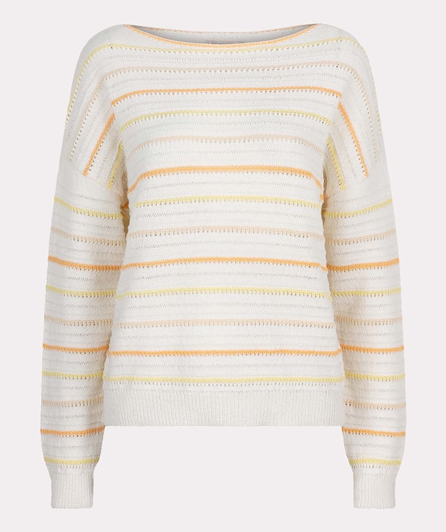 ESQUALO SWEATER WITH STRIPES IN CREAM AND MULTI COLOUR