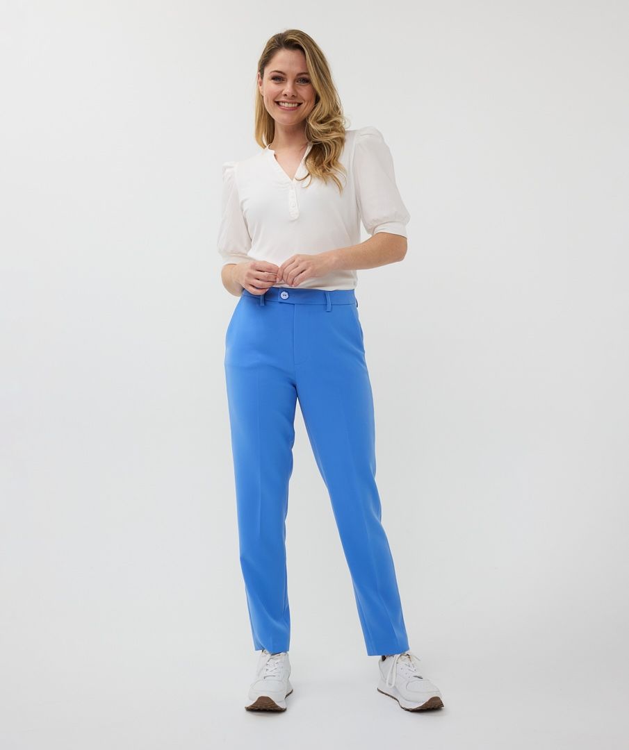 ESQUALO TOP WIDE RIB WOVEN SLEEVE IN OFF WHITE