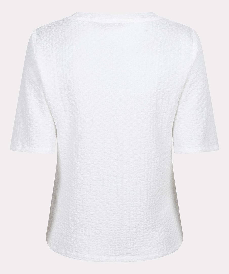 ESQUALO TOP KNOT STRUCTURED CREW NECK IN OFF WHITE