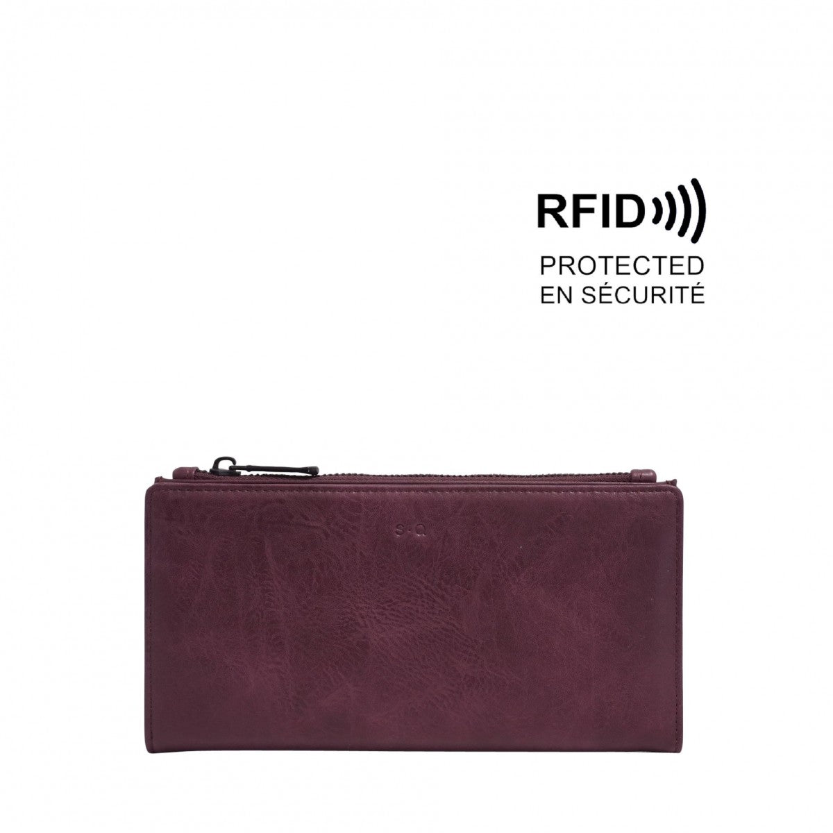 S-Q SCOTTIE 2-IN-1 WALLET IN EGGPLANT